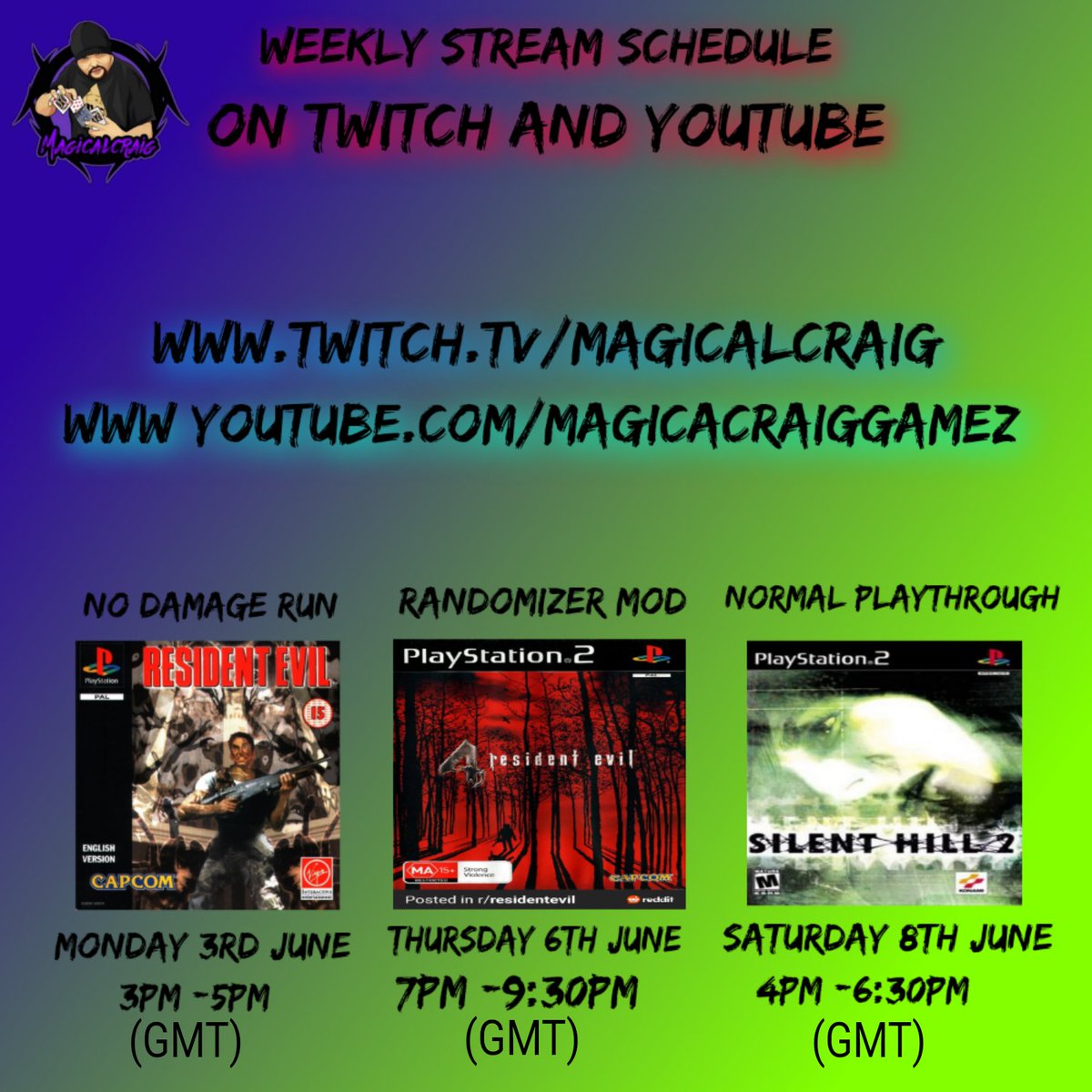 Join me on Twitch and Youtube!!