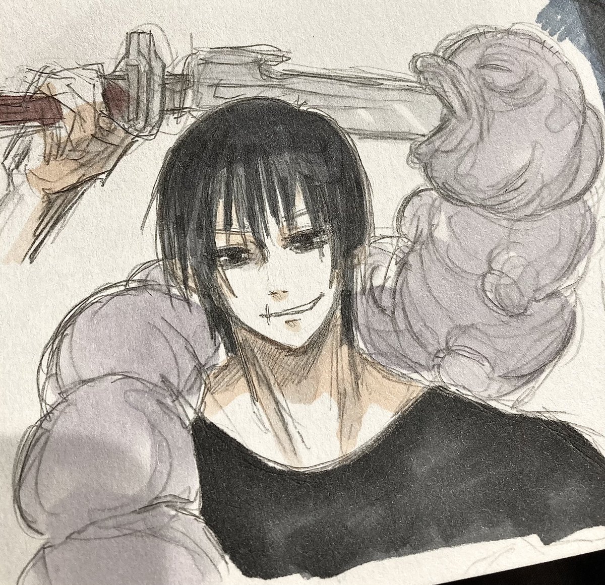 sakamomo0717's tweet photo. 最近描いた伏黒甚爾です！⚔️♡ https://t.co/SnIzdisFWp