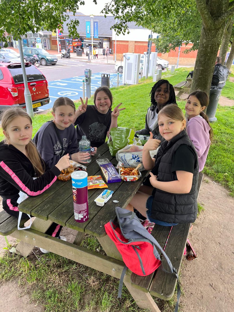 This morning some of our Year 6 and Year 5 children  set off for a week on the farm. Thet have just stopped at Reading Service Station for lunch.