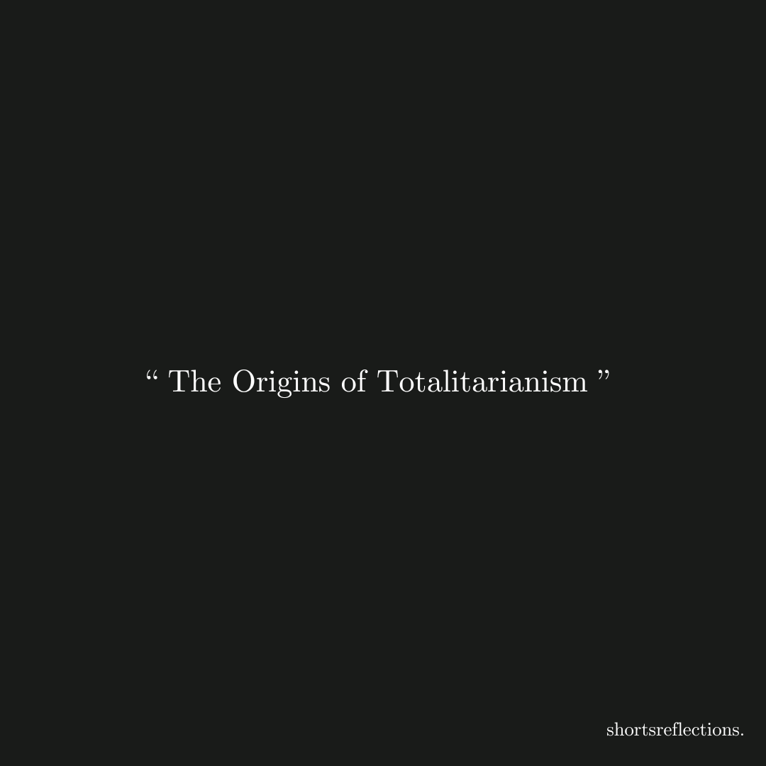 ShrtReflects's tweet photo. The Origins of Totalitarianism

#MondayHistory

Published in 1951, this book was Hannah Arendt's first major work, where she describes and analyzes Nazism and Stalinism as the major totalitarian political movements of the first half of the 20th century. Here, Arendt discusses the transformation of classes into masses, the role of propaganda, and the use of terror essential to this form of government. Totalitarian movements are fundamentally different from autocratic regimes, says Arendt, insofar as autocratic regimes seek only to gain absolute political power and outlaw opposition. In contrast, totalitarian regimes seek to dominate every aspect of everyone's life.

Total domination, which totalitarian regime hopes so, does not allow for free initiative in any field of life for any activity that is not entirely predictable. Spreading suspicious, hostile, and jealous among the masses, totalitarianism who in power invariably replace all first-rate talents, regardless of argumentation, with those crackpots and fools whose lack of intelligence and creativity is still the best guarantee of their loyalty. According to Hannah, the last sentiment that totalitarian regimes employ is loneliness, as it has a social power by which the society can be isolated the masses, making it easier to be attracted to totalitarian ideology as their social and sentimental refuge.

#history #historybuff #historygram #historical #onthisdayinhistory #throwbackthursday #learninghistory #historylovers #historyfacts #historychannel #educational