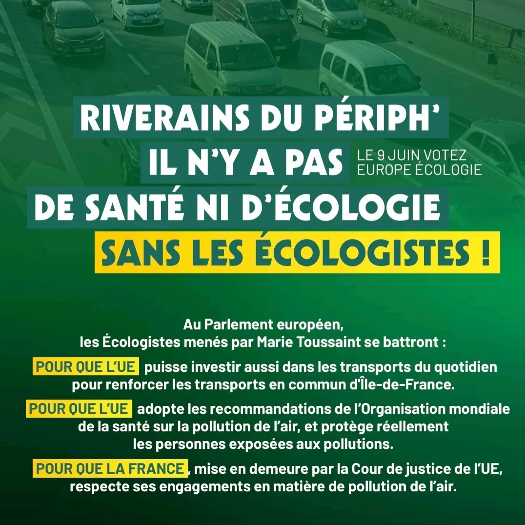 dembak_s's tweet photo. Grosse mobilisation ce matin contre la pollution de l'air. #Periph 🚗☁️☠️

Parce que nous avons besoin des Écologistes 💚 pour mener ce combat dans nos villes comme au parlement européen 🇪🇺 le 9 juin c'est le #BulletinVert de @marietouss1 https://t.co/x2KKBi6gZV