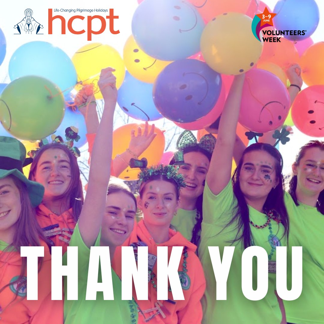 HCPT's tweet photo. 🌟 Celebrating Volunteers Week!

This week, we’re highlighting the amazing volunteers who dedicate their time, energy and passion to helping provide life-changing pilgrimages for so many people every year. Your generous support brings hope, fun and joy to so many lives. https://t.co/pJmfCZQ2vL