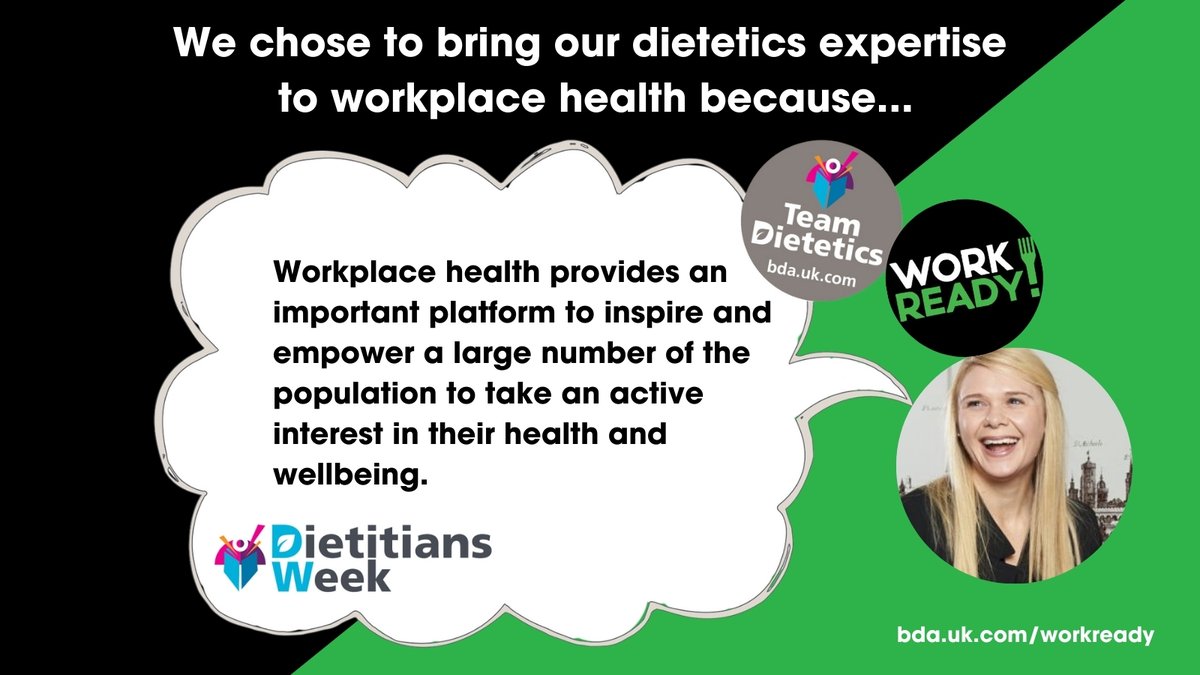 BDA Work Ready Prog (@bdaworkready) on Twitter photo Our Work Ready dietitians share why they chose to bring their dietetic expertise to workplace health.
This Dietitians Week why not explore how a dietitian can support your workplace bda.uk.com/food-health/wo…
<a href="/bda_dietitians/">British Dietetic Association</a> #DW2024 Our Work Ready dietitians share why they chose to bring their dietetic expertise to workplace health.
This Dietitians Week why not explore how a dietitian can support your workplace bda.uk.com/food-health/wo…
<a href="/bda_dietitians/">British Dietetic Association</a> #DW2024