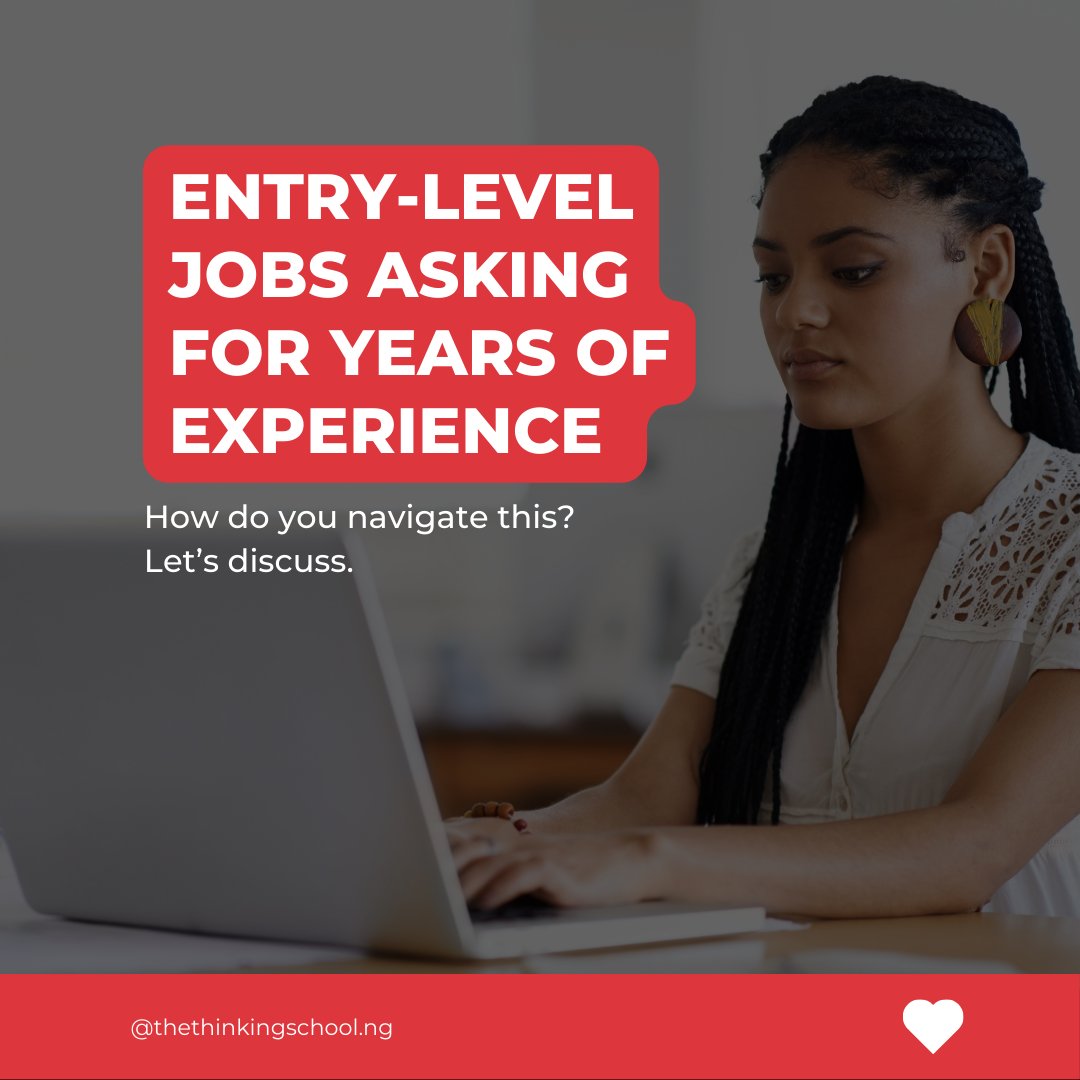 ThinkingSchNG's tweet photo. So, you’re fresh out of uni, and looking for a nice job that pays all your bills while helping you grow, and on every single job requirement, you are seeing “Candidate must have 2 years of relevant experience” 😮😮😲

What do you do? Tell us in the comments

#workexperience https://t.co/empkxyI4XY