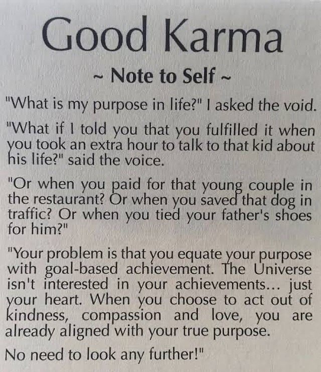 Good Karma.