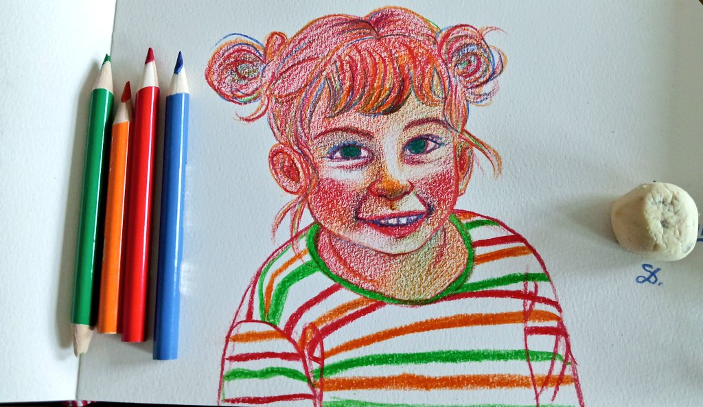 Porträtzeichnung mit 4 verschiedenen Buntstiften. Blau,Rot, Grün und Orange.
#potraitzeichnung #sketchbook #illustration #artwork #coloredpencil #Buntstifte #zeichnung #drawing