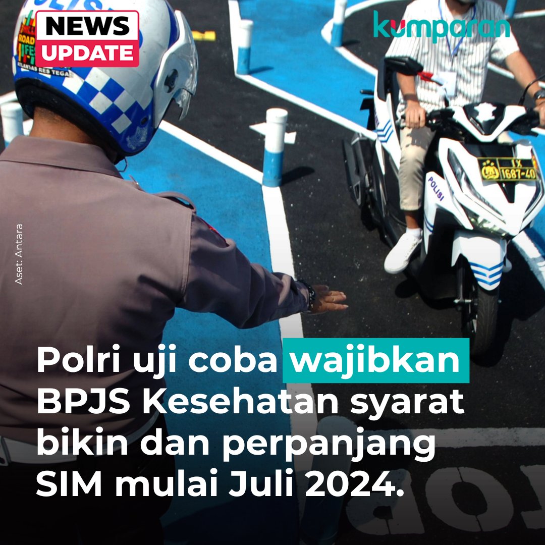 Korlantas Polri akan menjadikan kepesertaan aktif Jaminan Kesehatan Nasional (JKN) atau BPJS Kesehatan menjadi syarat untuk membuat dan memperpanjang SIM. #newsupdate #update #news #oneliner bit.ly/3R9goi9