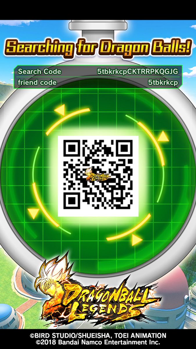 Search Code : 5tbkrkcpCKTRRPKQGJG
Friend Code : 5tbkrkcp
#Dragonball #DBLegends #DragonBallHunt