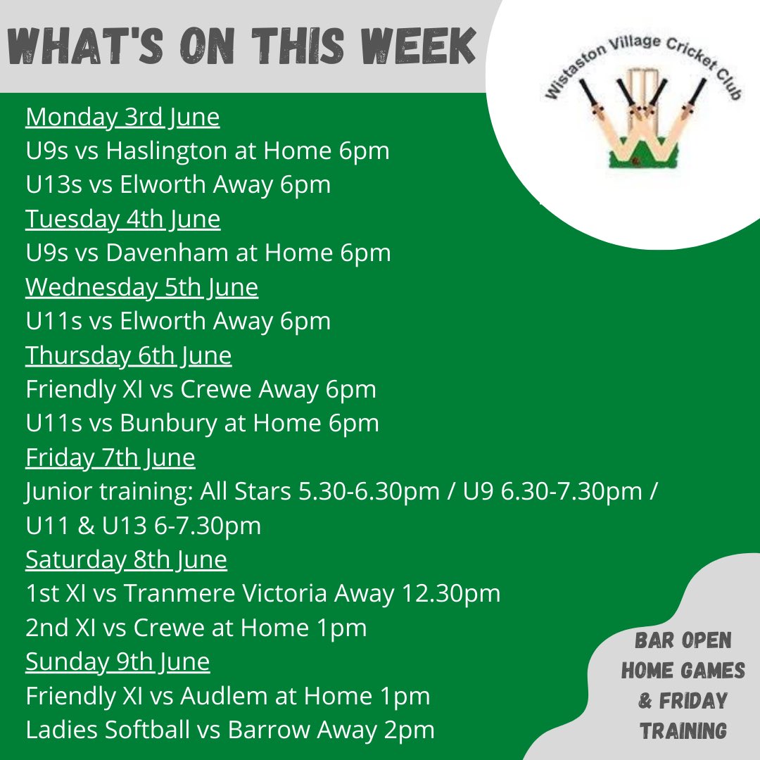 Another packed schedule this week ⬇️ Thanks to our grounds team for all the work they do behind the scenes to get these games on 👏👏