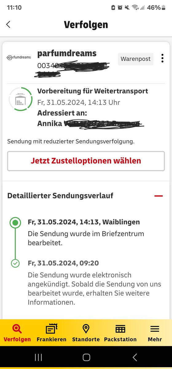 An_Nika90's tweet photo. @DHLPaket Ich habe ein Déjà-vu. Muss ich wieder 2 Wochen auf mein Paket warten? 🥲 Wieder Standort Waiblingen https://t.co/EMFOA6SuZT
