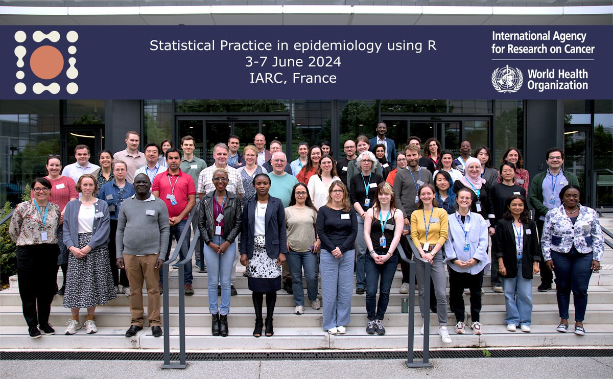 Day 1 of the “#Statistical Practice in #epidemiology using R” training course at IARC.
44 epidemiologists &amp; statisticians, representing 25 nationalities, will enhance their #R skills during this 5-day practical course
More info on IARC training activities: training.iarc.who.int