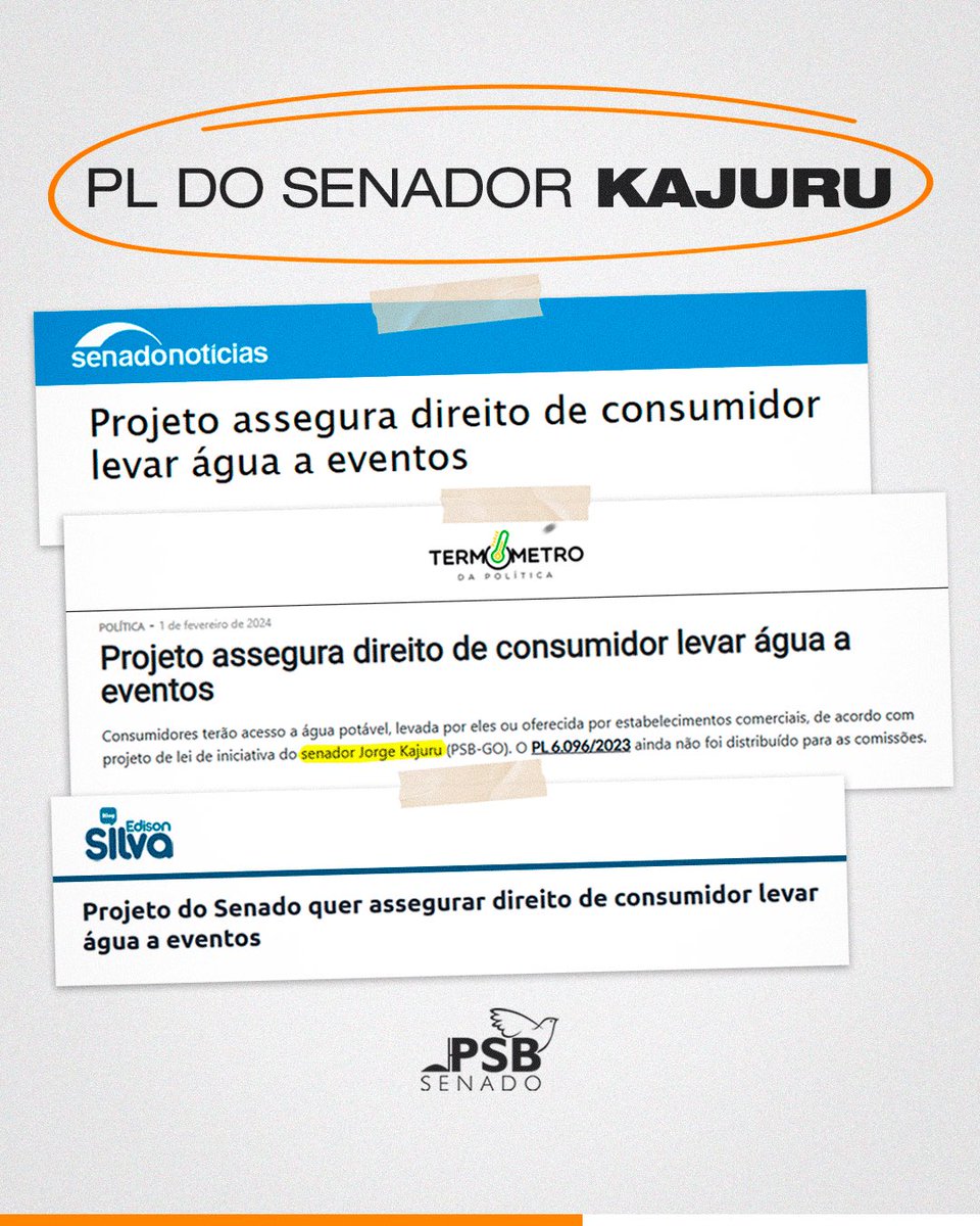 A proposta do líder @SenadorKajuru altera o Código do Consumidor para garantir que um dos direitos mais básicos, o acesso à água potável, seja respeitado. O item poderá ser levado pelo público ou oferecido por estabelecimentos comerciais.

Massa, né?