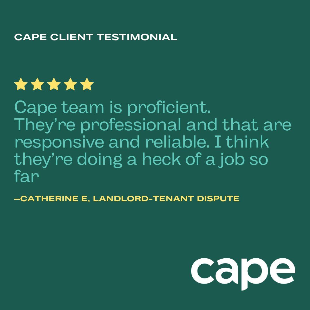 cape_law's tweet photo. 🏠 Reliable Legal Support from Cape Justice 🏠

Catherine's landlord wasn't fixing issues in her rental home. Our attorney's demand letter got the repairs done. See more testimonials: https://t.co/TwRer6lAIT

#TrustworthyLawyers #ClientTestimonials #CapeJustice #LegalSupport https://t.co/Ka9k1Czn8d