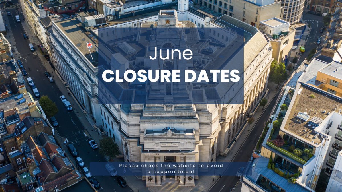 We will be closed to public visitors on the following days:
📅June 11th
📅June 12th
📅June 14th
📅June 26th

The Museum, Library, Shop and Café will be open for members only ☕📚

We apologise for any inconvenience and thank you for your understanding! 🙏

#FreemasonsHall