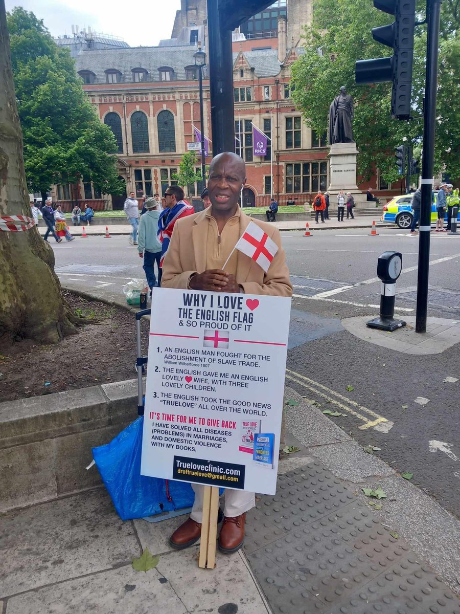 This photo was taken at Saturday’s gathering in London which the media described as being full of 'far-right extremists'. When this man was asked if he minded having his photo taken, he replied, 'This is why I'm here!'

So much for far-right extremism! All I see is the true