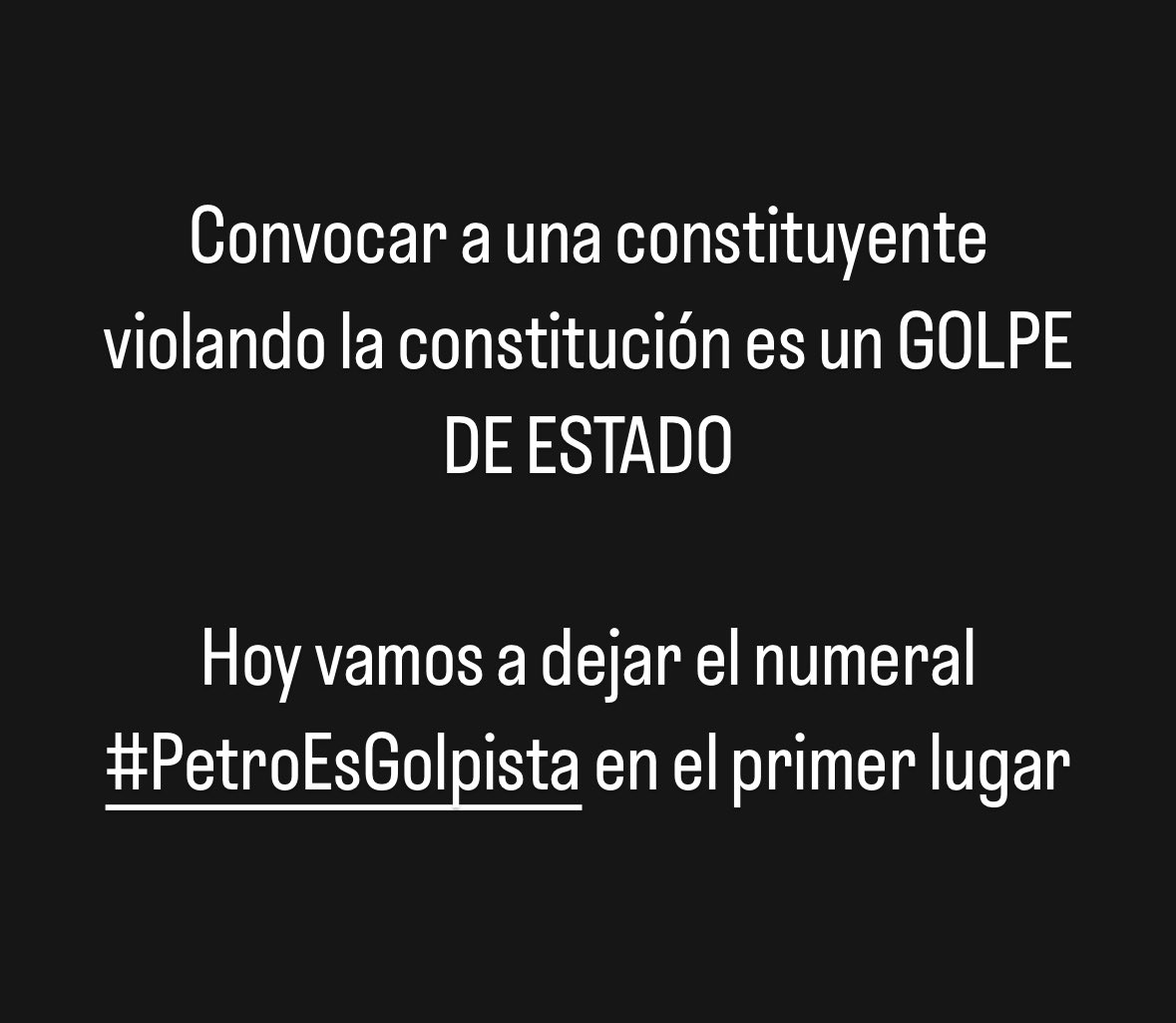 jarizabaletaf's tweet photo. El que se vaya despertando súmese al numeral #PetroEsGolpista y replique esta imagen https://t.co/UWlJRmFceG