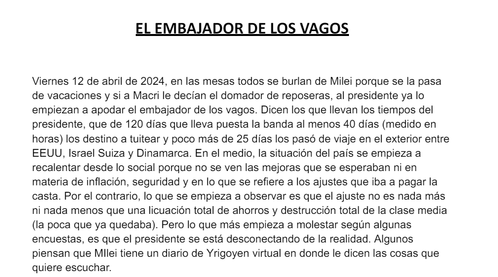 MatuCastellanos's tweet photo. Viernes 12 de abril de 2024 - EL EMBAJADOR DE LOS VAGOS. 1/2 https://t.co/P6sMcaopHq