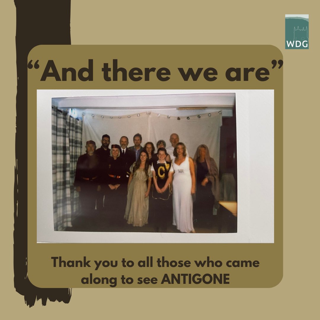WDGtheatre's tweet photo. “And there we are” 

Thanks to all our audiences last week. We have been so proud to share ANTIGONE with you, we hope you enjoyed it. 
Whilst we shake off the post-show blues, we’d love to hear your feedback. But keep your eyes firmly fixed on this space…new projects coming soon https://t.co/wLuHyu2pDJ