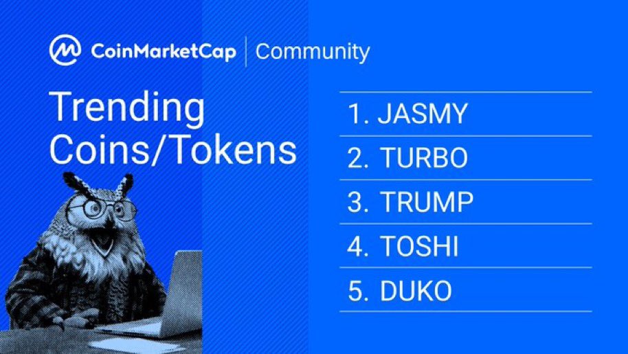 heysamuelkim's tweet photo. 🔥Trending on CMC Community🔥

Make sure you don't miss out on the hottest tokens today: 👀👀

🔸#JASMY🔸
$TURBO
$TRUMP
$TOSHI
$DUKO

👉 Join the conversations at: https://t.co/yD7QrDLCN4

#JASMY #JANCTION #ジャスミー https://t.co/J32F1GDCiN