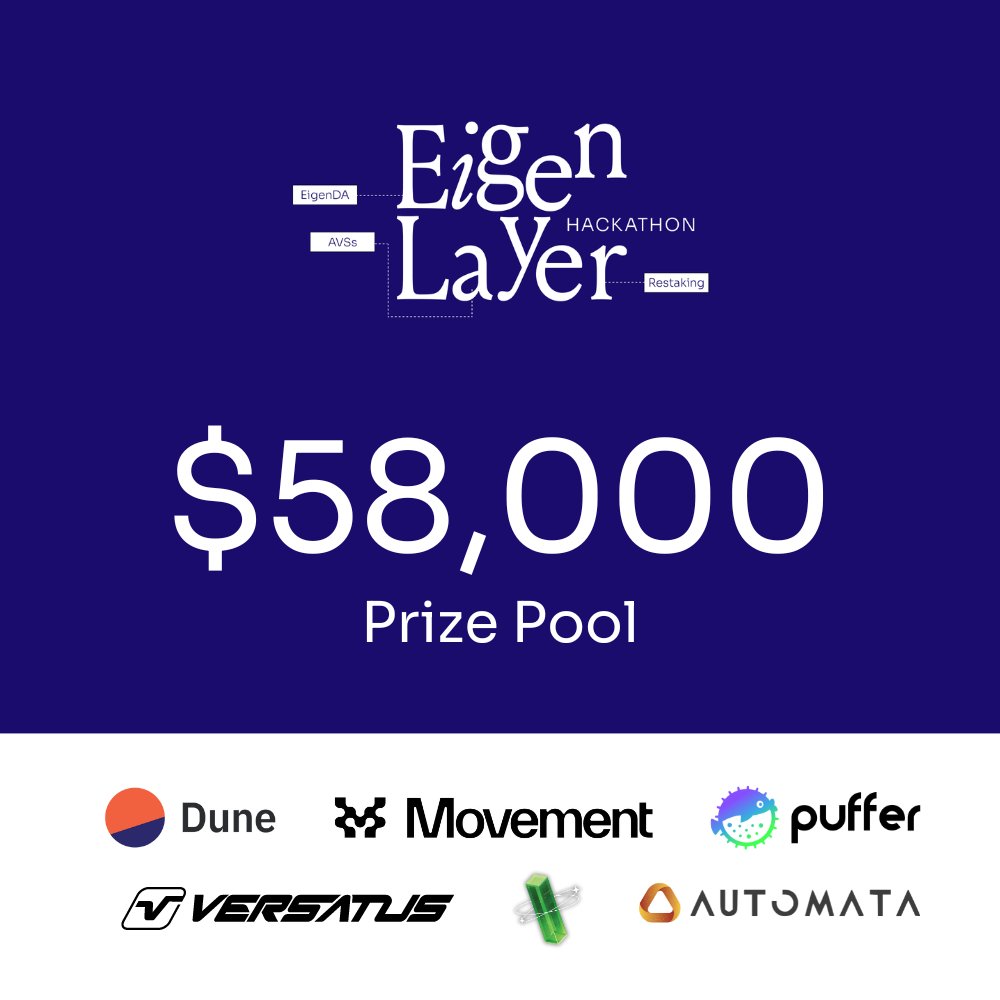 encodeclub's tweet photo. After the first 3 fantastic educational weeks, the 🛠️building time🛠️ finally starts - you have 4 weeks to build something amazing!

The Hackathon prize pool is generously supported by:
⭐️ @DuneAnalytics
⭐️ @movementlabsxyz
⭐️ @puffer_finance 
⭐️ @VersatusLabs 
⭐️ @alignedlayer 
⭐️ @AutomataNetwork 
+ more to come!

Read bounty info & prize amounts: https://t.co/wUlmuCe7LE