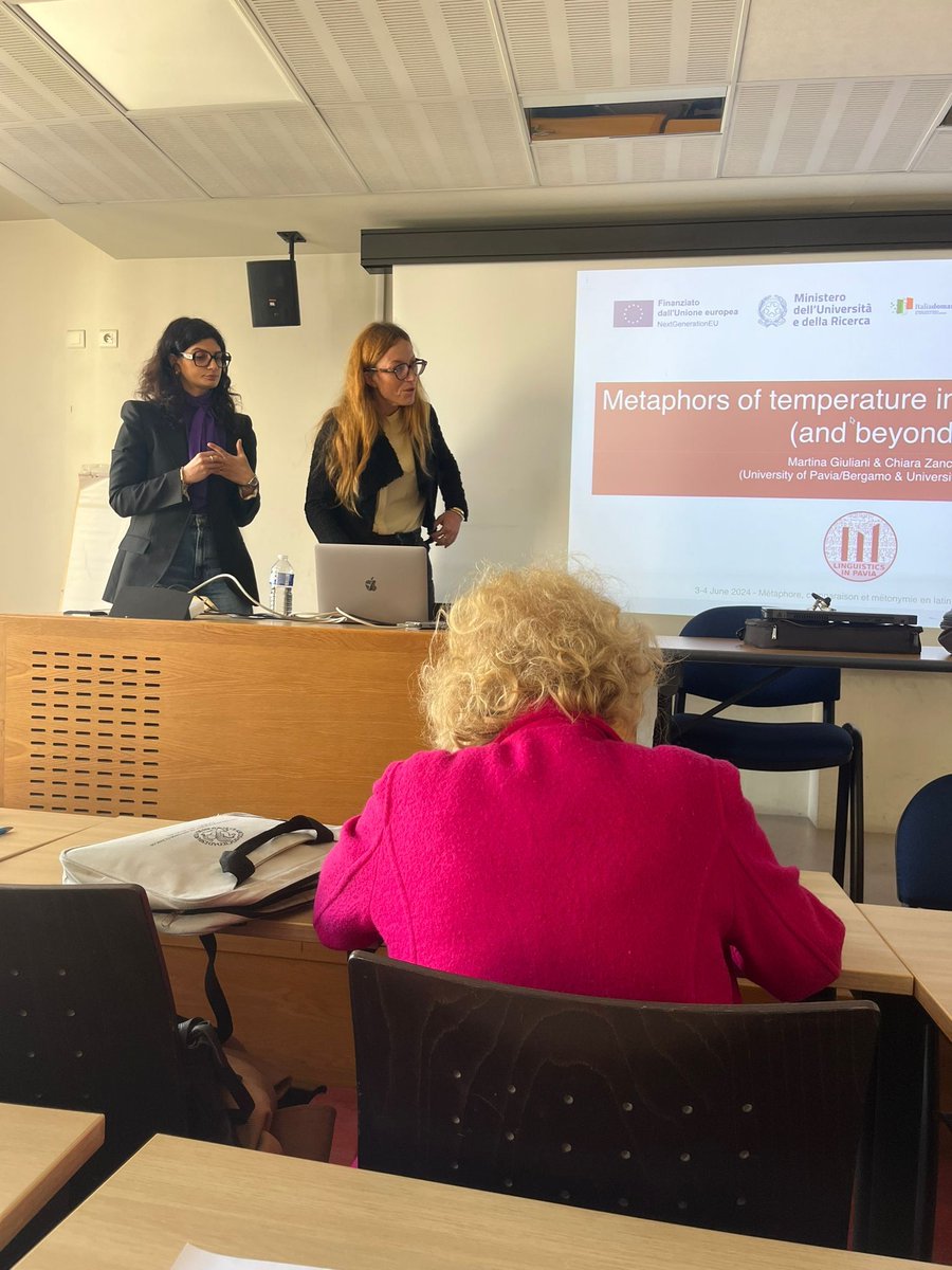 ling_in_pavia's tweet photo. ✨Martina Giuliani &amp; Chiara Zanchi presented “Metaphors of temperature terms in Plautus’ corpus” at the “Colloque biennal du Centre Alfred Ernout”, held at @Sorbonne_Univ_ , Maison de la Recherche https://t.co/V2Dfw3X5yQ