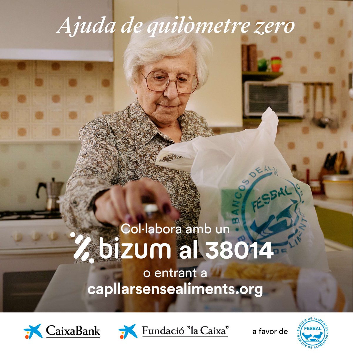 caixabank_cat's tweet photo. Uneix-te a #CapLlarSenseALiments i ajuda persones com la Isabel a tenir aliments de primera necessitat 🙌. Ho pots fer a través de Bizum (causa 38014) o al web https://t.co/EhwrvbnGC9
#BancaSocial #RecollidadAliments #EmergènciaAlimentària #Solidaritat https://t.co/OwFVXiFQl6