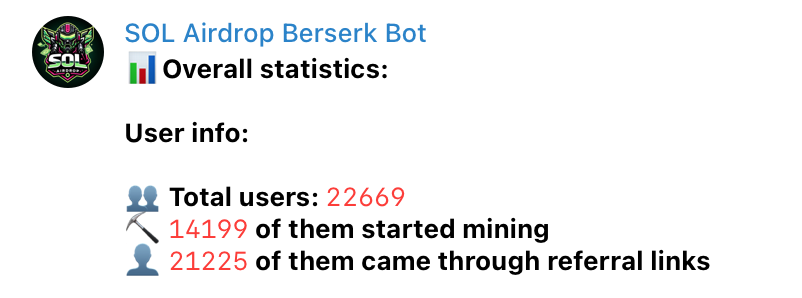 22,6K users on the 6th day!🚀
Berserk Army is a LEGEND🔥
We will make revolution in airdrop world together!