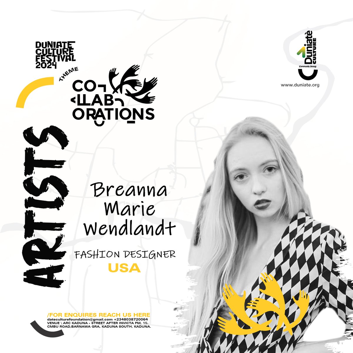 DuniateCulture's tweet photo. she grew her career. She worked as a freelance model doing editorial and artistic photoshoots and walking in runway shows.
She'll be live at the Festival https://t.co/uoJeqealEZ