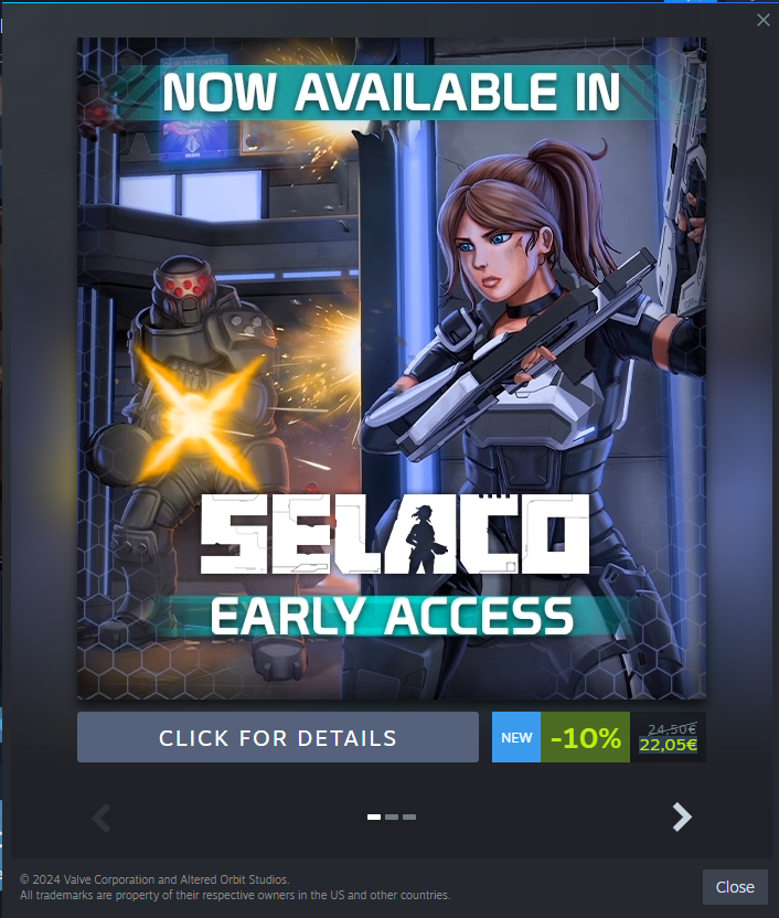 DanielNowacki9's tweet photo. Opened up Steam today to be greeted by this! Congratulations on the launch @SelacoGame https://t.co/ZI99IATAMt