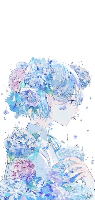 「hair flower upper body」 illustration images(Latest)