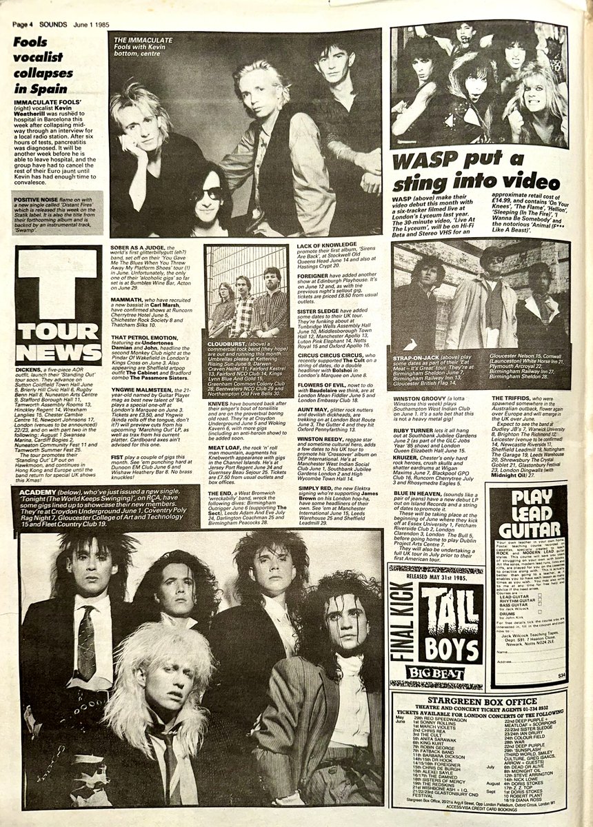 ZoundsAbound's tweet photo. A round up of this week’s Tour & Record News with info on new guitar kid on the block @OfficialYJM along with #ThatPetrolEmotion @WASPOfficial @SimplyRedHQ #Dickens #JohnVerity @ebtg @benatargiraldo #TheWeddingPresent
and many more.
Sounds Jun 1st 1985 https://t.co/EHNtOgTu2T