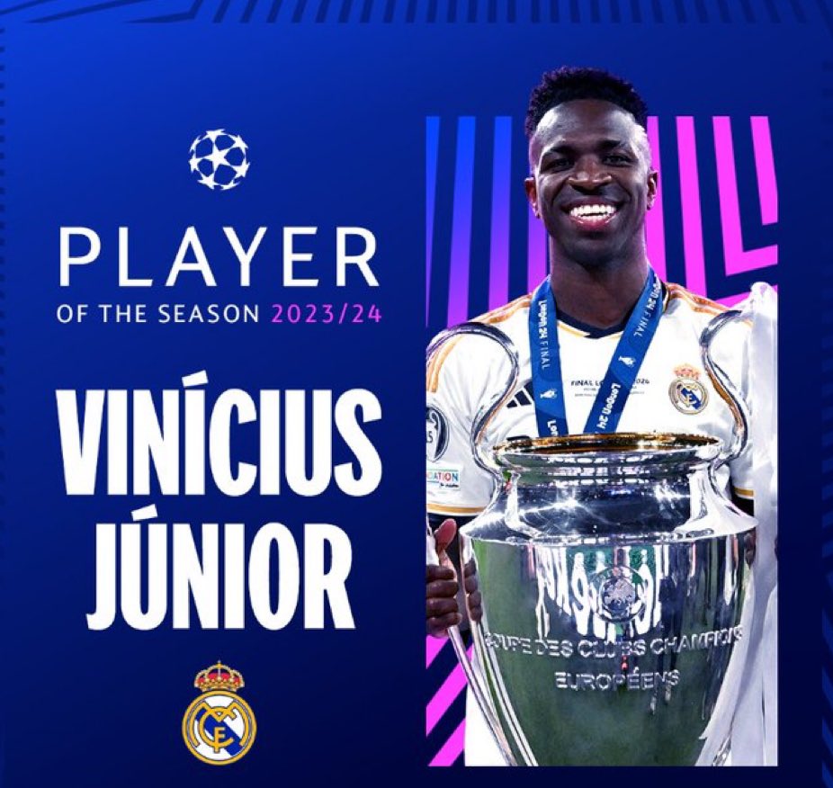 RMFrench_'s tweet photo. Joueur de la saison en LDC pour Vinícius Jr 🤍🇧🇷

@ChampionsLeague https://t.co/AGw0D7vQUU
