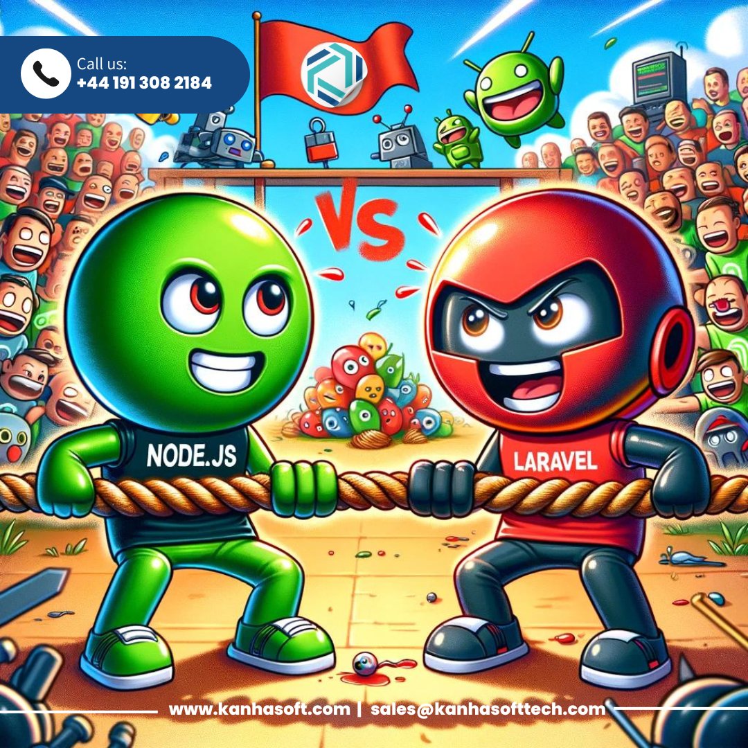 kanhasoft's tweet image. Ready for the geekiest tug-of-war? 🤖 Node.js vs. Laravel is on! Team Node.js brings the async power 💚, while Team Laravel flexes with artisanal elegance ❤️. Who's your bet on in this code clash? Like for Node, RT for Laravel! #CodeWar #NodeVsLaravel #TechFaceOff 🥊
