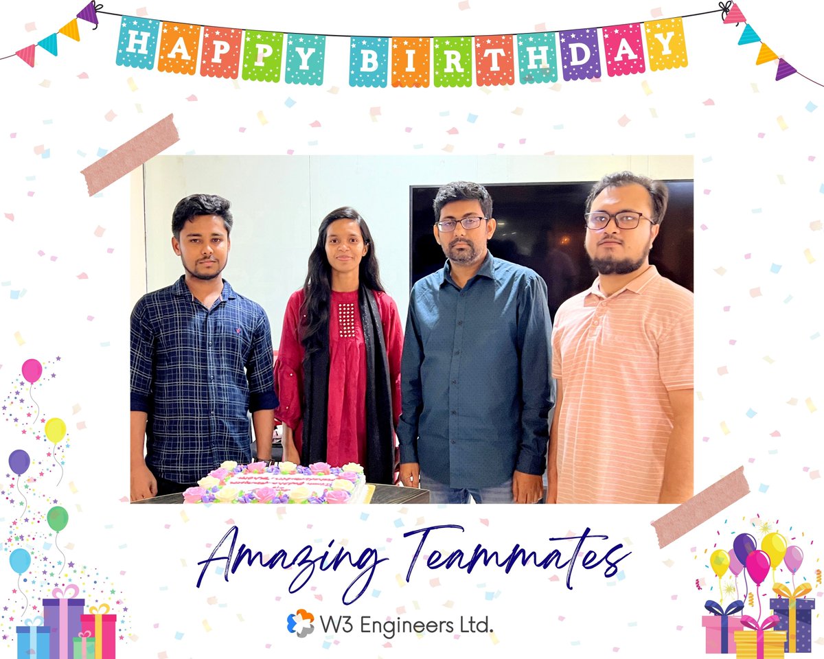 w3engineers's tweet image. Happy Birthday, May-born members of W3!
Wishing you a year ahead brimming with success. Your vibrant spirit brings so much to our team. Here&apos;s to celebrating you today and every day! 
#MayBornCelebrations #BirthdayWishes #EmployeeEngagement #WorkFamBirthdays #W3Family