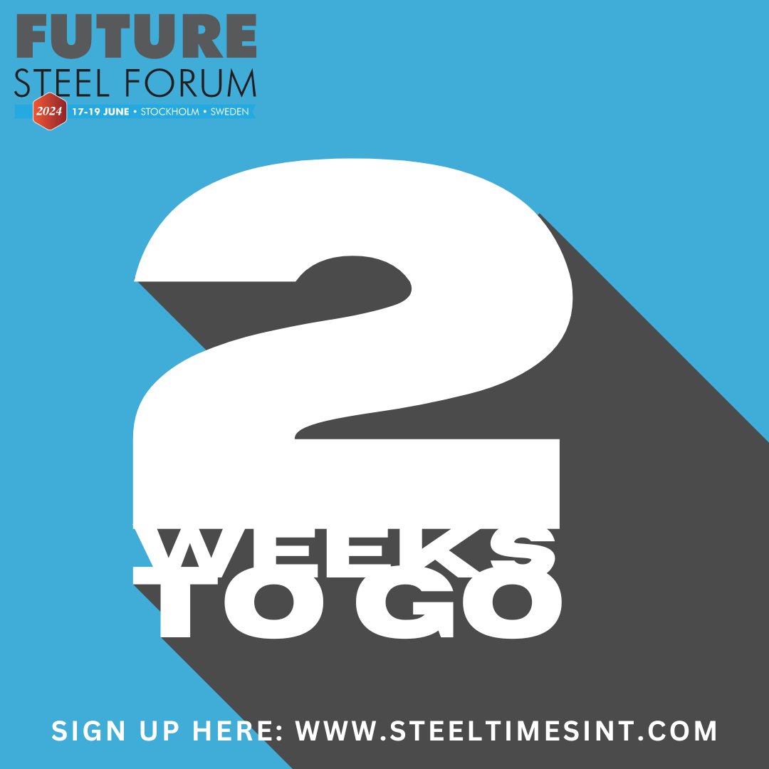 Future_Steel's tweet photo. There are 2 weeks to go until the Future Steel Forum, held in Stockholm!

The Forum is firmly established as THE conference to attend in Europe for senior steel executives to get a comprehensive update on the future direction of industrial processes.

https://t.co/x65wvj91Ui https://t.co/Y6kpaWDabp
