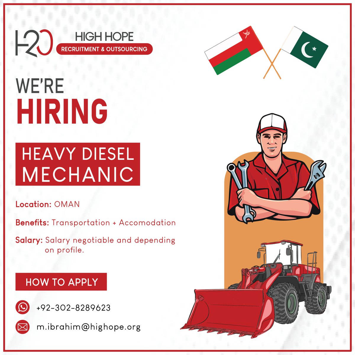 HighHopeRecruit's tweet photo. High Hope Recruitment &amp; Outsourcing is #𝒉𝒊𝒓𝒊𝒏𝒈

𝐇𝐄𝐀𝐕𝐘 𝐃𝐈𝐄𝐒𝐄𝐋 𝐌𝐄𝐂𝐇𝐀𝐍𝐈𝐂
Interested candidates may apply at:
𝐄𝐦𝐚𝐢𝐥: m.ibrahim@highope.org
𝐖𝐡𝐚𝐭𝐬𝐀𝐩𝐩: +92-302-8289623
#Heavyduty #HeavyDieselMechanic #Manager #jobopportunities #omanjobs #apply #jobs https://t.co/LIzERhyQkE