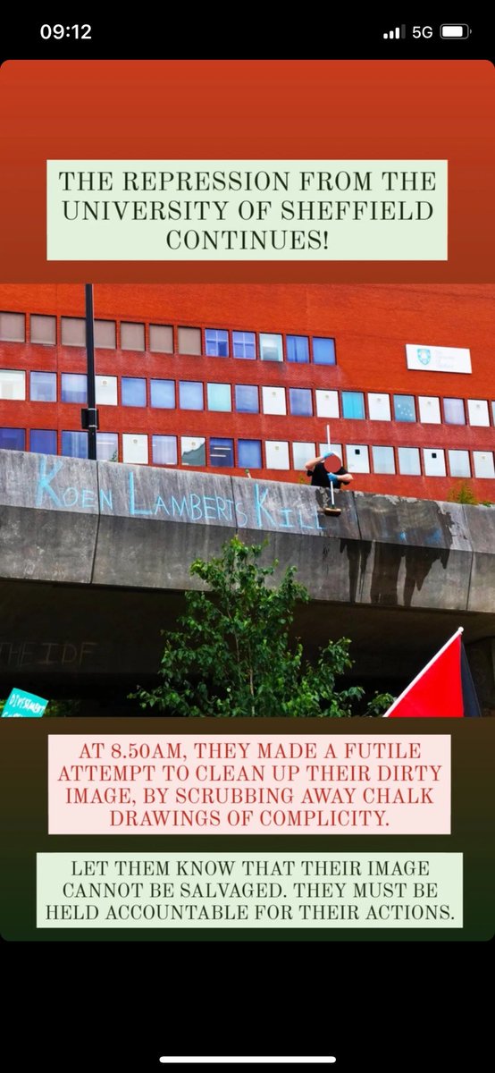 robin_todd_28's tweet photo. the university of sheffield has blood on its hands. and they’re trying to wash it away… https://t.co/KCK8hv3wBr