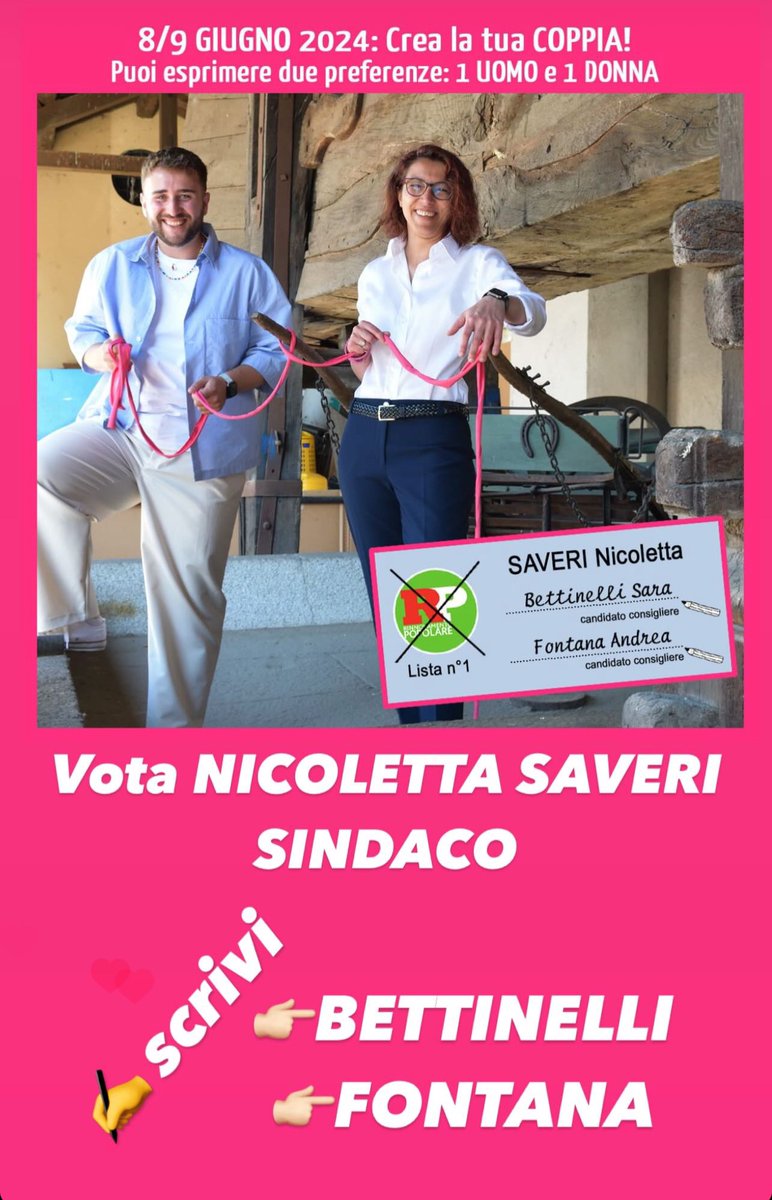 _SaraBettinelli's tweet photo. L’ 8 e il 9 giugno, per Inveruno e Furato 🗳️VOTA Nicoletta Saveri Sindaco e ✍️SCRIVI Bettinelli e Fontana 😉
#RinnovamentoPopolare #Inveruno #Furato #InsiemeSiPuó https://t.co/YEQ09y5jNV