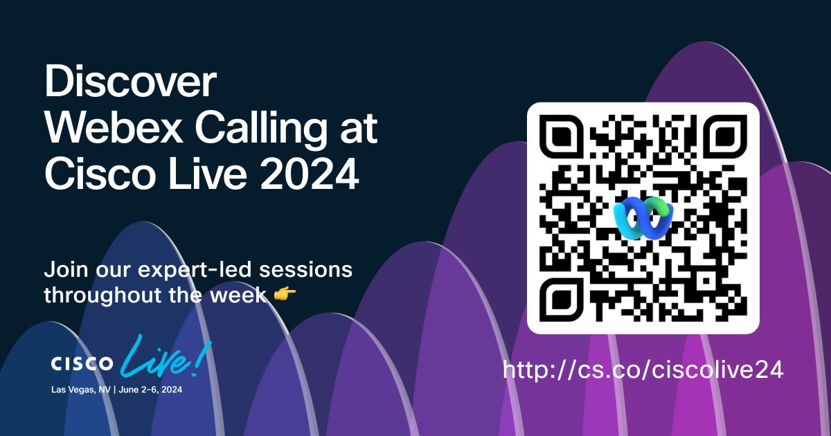 tschweiz's tweet image. The Webex Calling team is thrilled for an exciting week at Cisco Live in Las Vegas! Visit our booth in the Cisco Showcase for live demos and don’t miss our Webex Calling sessions! #CiscoLive #WebexCalling

Check out our Webex Calling sessions:
cs.co/ciscolive24