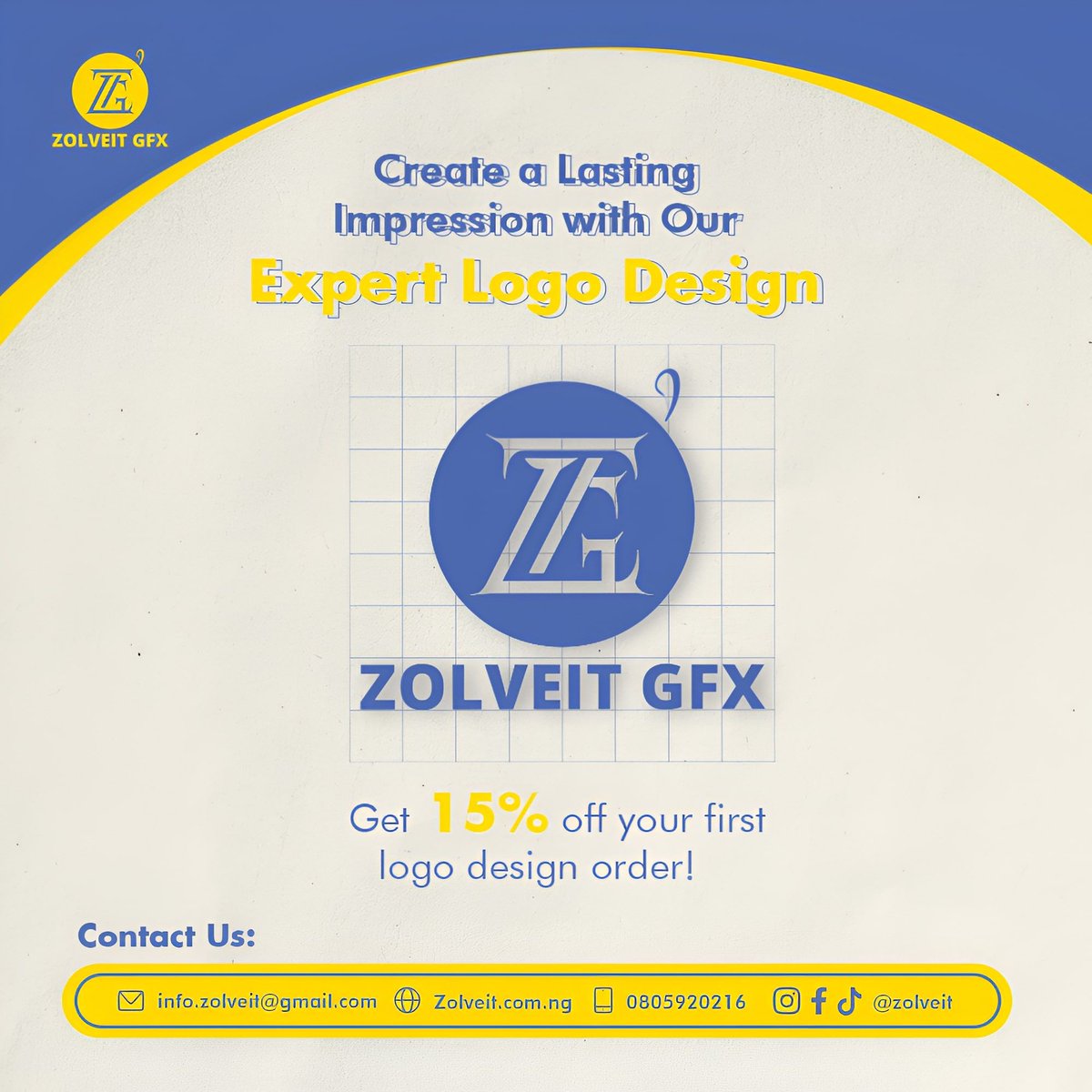 zolveitx's tweet photo. 🚀 Transform Your Brand Identity with Zolveit GFX! 🎨✨

Looking for a logo that leaves a lasting impression? Our expert designers at Zolveit GFX have got you covered! Get 15% off your first logo design order and elevate your brand to new heights. https://t.co/QObpxghydC