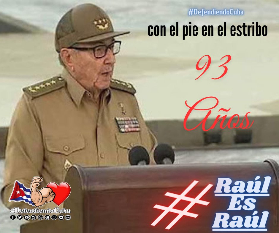 YamileRamosCord's tweet photo. #ConElPieEnElEstribo y combatiendo. Feliz cumpleaños 93 General de Ejército querido y admirado por su pueblo.  #Cuba #PinarXNuevasVictorias https://t.co/L1yDOT1SIp