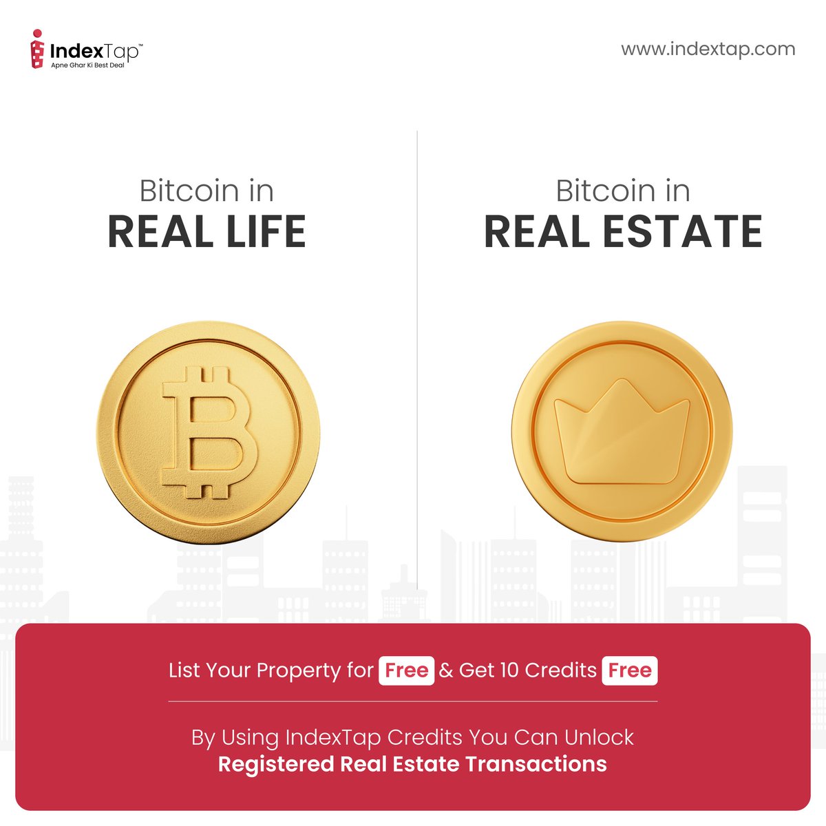 Ji Haan! Sahi Suna Aapne😎🫱🏼‍🫲🏼 IndexTap pe Property Listing bhi Free  aur 10 Credit Points bhi Free😲 #IndexTap #bitcoins #bitcoin #property  #realestate #mumbai #freelisting