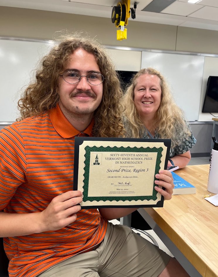 hcaneswirl's tweet photo. Congratulations to Jordan Davis for achieving a high score in the UVM Math Contest for Windsor County!!  

Jordan and math coach Nancy Kent were invited to the 67th Annual UVM Math Day a few weeks back for the award ceremony.

#HurricaneProud of you Jordan!! https://t.co/JUP913Ubn0