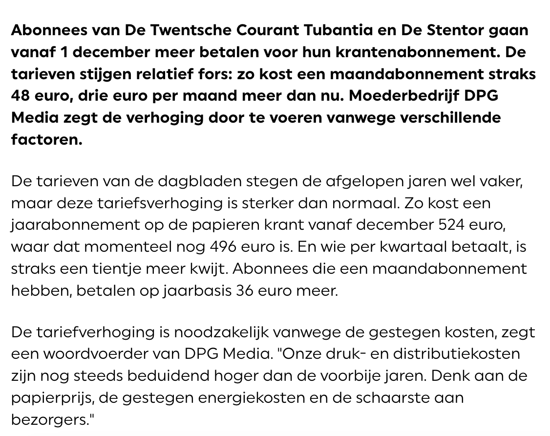 Hier hoor je die krantenuitgevers dan nooit over klagen...