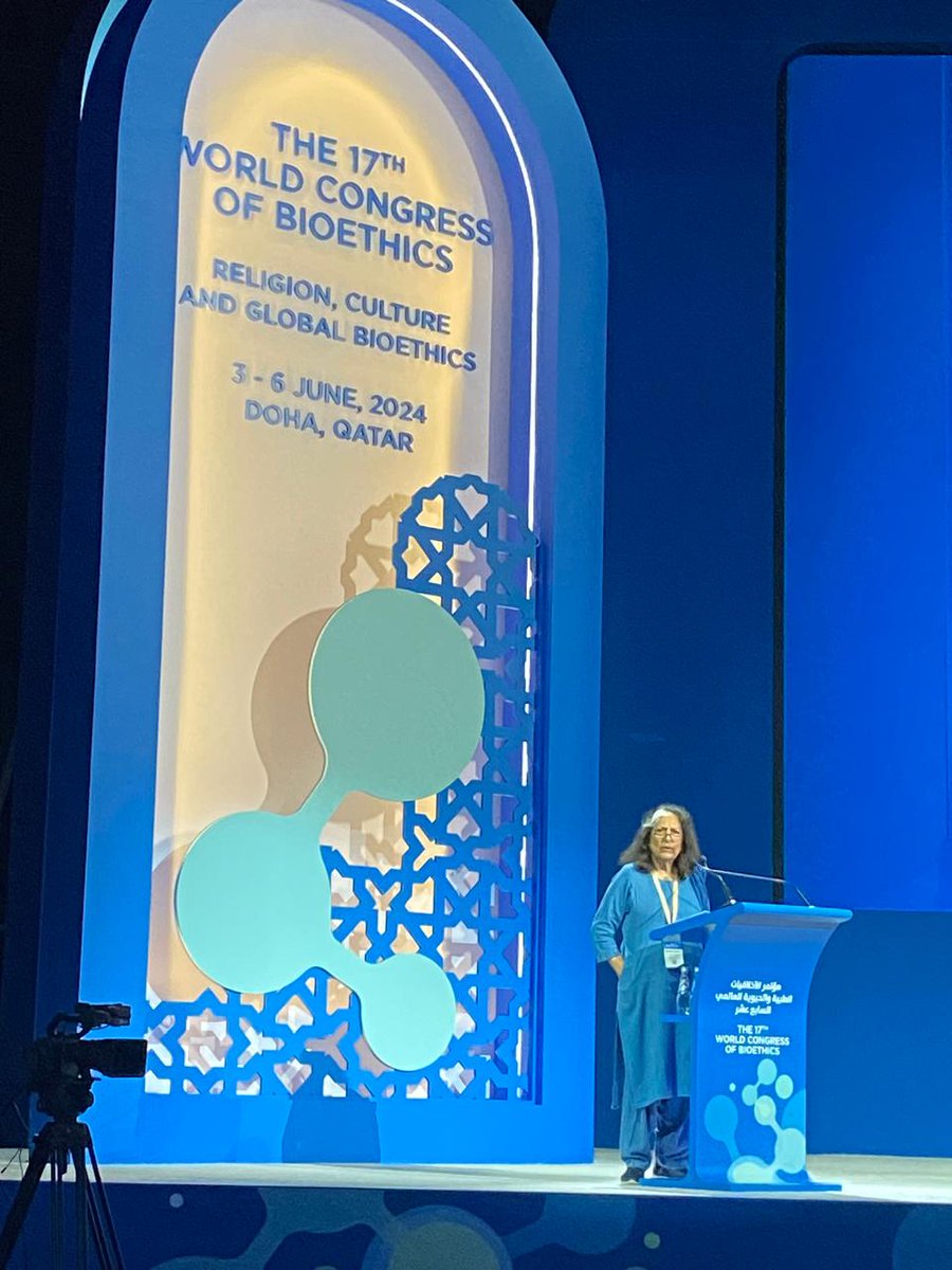 cbec_siut's tweet photo. Dr. Farhat Moazam, Founding Chairperson of #CBEC talks about the challenges of clinical ethics during a panel discussion focusing on the challenges of bioethics in the EM region.
@wcb2024
@cbec_siut
@IABioethics #FAB2024 #IAB2024 #WCB2024 #globalbioethics #CILE_center #HBKU_CIS https://t.co/D105dDsLgn