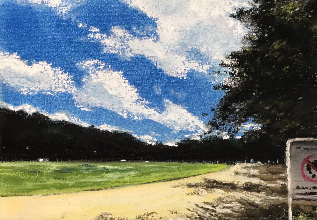miya_pastel1's tweet photo. 同じ時期に描いた夏のパステル。紙のエンボスの感じが今とちょっと違う。使用したパステルはたしかファーバーカステル。 https://t.co/kv0PDGaKll