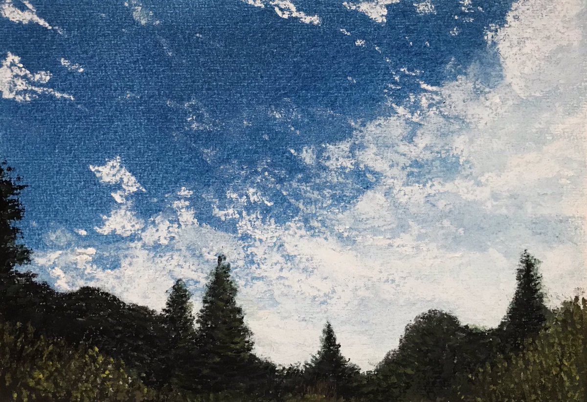 miya_pastel1's tweet photo. 同じ時期に描いた夏のパステル。紙のエンボスの感じが今とちょっと違う。使用したパステルはたしかファーバーカステル。 https://t.co/kv0PDGaKll