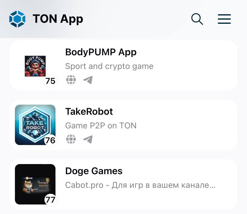 🎇 BodyPump x TON App !

We are glad to inform you that we have been added to the list of all telegram games on the TON APP platform! 🤩

Now we are ranked 75th out of 82, but there are no barriers for athletes!💪🏼

Let's gas up there to the maximum!

Go ahead, athletes!👏🏻
