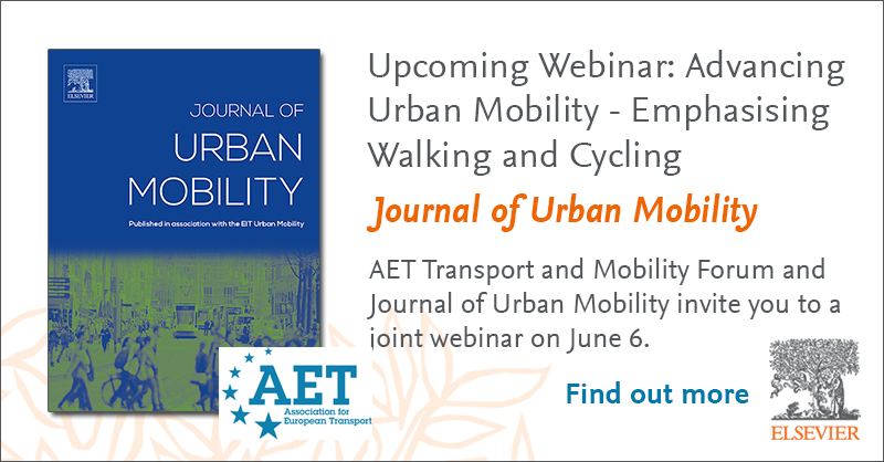 We invite you to a webinar on Thursday hosted by AET Transport and Mobility Forum and the Journal of Urban Mobility focusing on the integration of walking and cycling into urban environments. spkl.io/60164fKFO