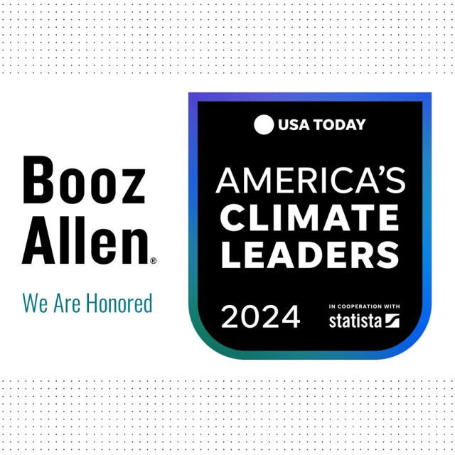 lisabishop34's tweet photo. I’m proud to work at #BoozAllen — named by USA Today as one of America's #Climate Leaders 2024. Our commitment to #sustainable business practices and data-enabled mission solutions is taking us to the head of the pack. Learn more: https://t.co/y4GZdwScyq https://t.co/CSnvaZPBPz